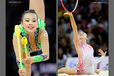Yeon Jae Son (Korea) competing with Clubs and Hoop at the World Rhythmic Gymnastics Championships in Montpellier.