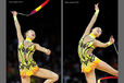 Yeon Jae Son (Korea) competing with Ribbon at the World Rhythmic Gymnastics Championships in Montpellier