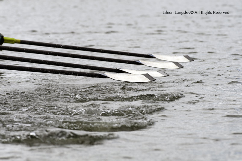 Feathering the oars