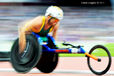 A generic blurred motion image of Kurt Fearnley (Australia) competing in the 5000 metres T54 race in the Athletic competition at the London 2012 Paralympic Games.