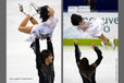 A double image of Yuko Kavaguti and Alexander Smirnov (Russia) competing in the short programme of the Pairs Figure Skating competition at the 2010 Vancouver Winter Olympic Games.