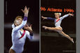A double image of World and Olympic champion Shannon Miller (USA) competing at the Brisbane World Championships left and on the Balance Beam at the 1996 Atlanta Olympic Games.