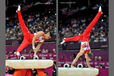 Louis Smith left and Max Whitlock right, both Great Britain and winners of the silver and bronze medals respectively competing on Pommel Horse at the Gymnastics competition of the London 2012 Olympic Games.