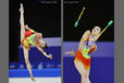 Wong Poh San (Malaysia) competing with Ball during the Rhythmic Gymnastics competitions at the 2014 Glasgow Commonwealth Games.
