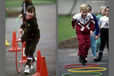 Fun and activity in a junior school PE lesson