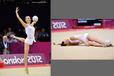 Ganna Rizatdinova (Ukraine) competes with Ball during the Rhythmic Gymnastics event at the 2012 London Olympic Games.