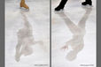 A generic image of the shadows of skaters competing at the 2012 ISU Grand Prix Trophy Eric Bompard at the Palais Omnisports Bercy, Paris France.