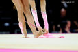 Taylor Tirahardjo (Australia) competing with Ribbon at the World Rhythmic Gymnastics Championships in Montpellier.