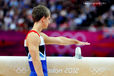 Max Whitlock (Great Britain) winner of the bronze medal about to compete in the Pommel Horse final at the 2012 London Olympic Games.