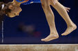 A generic image of Romania's Ana Porgras as she carefully watches her feet land safely while competing on the balance beam at the 2009 London World Artistic Gymnastics Championships at the 02 arena.