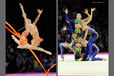 The group from Japan competing at the World Rhythmic Gymnastics Championships in Montpellier.