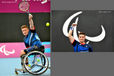 Gordon Reid (Great Britain) competing in the men's singles of the Wheelchair Tennis competition at the London 2012 Paralympic Games.