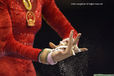 A generic images of the hands of a Chinese gymnasts as she chalks up before competing on the asymmetric bars.