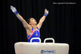 Daniel Keatings (Great Britain) winner of the gold medal about to compete on the Pommel Horse at the 2010 European Gymnastics Championships in Birmingham.