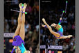 Ulyana Trofimova (Uzbekhistan) competing with Clubs at the World Rhythmic Gymnastics Championships in Montpellier.