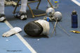 A generic image of the hands of equipment left behind by a competitor at the 2011 European Fencing Championships at the English Institute of Sport Sheffield July 18th.