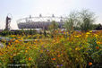 The Mittal Tower, landscaped park and the Olympic Stadium  at the 2012 London Olympic Games.