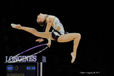 Melitina Staniouta (Belarus) competing with Hoop at the World Rhythmic Gymnastics Championships in Montpellier.