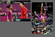 Gabrielle Douglas (USA) receives last minute advice from her coach before competing on beam during the women's Artistic Gymnastics competition at the 2012 London Olympic Games.