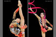 Mizana Ismailova (Kazakhstan) competing with Clubs and Ribbon at the World Rhythmic Gymnastics Championships in Montpellier.