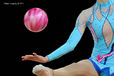 A cropped generic image of a gymnast competing with Ball.