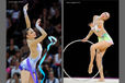 Evgenia Kanaeva (Russia) competing with Ribbon and Hoop at the World Rhythmic Gymnastics Championships in Montpellier.