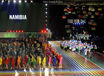 The team from Namibia at the Opening Ceremony at the 2014 Glasgow Commonwealth Games .