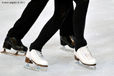 A generic image of the boots and blades of ice dancers during training at the 2012 ISU Grand Prix Trophy Eric Bompard at the Palais Omnisports Bercy, Paris France.