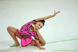 Alina Kabaeva (Russia) competing with the Rope during the 2001 Madrid World Rhythmic Gymnastics Championships.