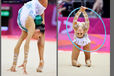 Extreme suppleness shown by silver medallist Daria Dmitrieva (Russia) during the Rhythmic Gymnastics event at the 2012 London Olympic Games.