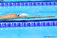 A generic blurred motion image of a disabled swimmer at the London 2012 Paralympic Games.