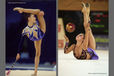 A double image of Rhythmic gymnast Alina Kabaeva (Russia) the World and Olympic Champion competing with the Clubs at the New York Goodwill Games, left and with the Ball at the 2001 Madrid World Championships, right.