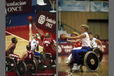 Fast and furious action on the Basketball Court.