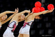 The group from China at the World Rhythmic Gymnastics Championships in Montpellier.