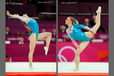 Sandra Izbasa (Romania) competing on floor exercise at the Gymnastics competition of the London 2012 Olympic Games.