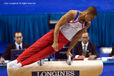 Louis Smith (Great Britain) competing on Pommel Horse at the 2009 London World Artistic Gymnastics Chamionships at the 02 Arena.