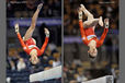 Wakane Inoue (Japan) competing on Balance Beam at the 2012 FIG World Cup in the Emirates Arena