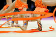 The Japanese group competing at the World Rhythmic Gymnastics Championships in Montpellier.