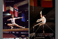 A double image of all time great gymnasts Elena Moukhina (USSR) left and Nadia Comaneci (Romania) right competing in the 1979 European Gymnastics Championships in Copenhagen, on Balance beam and Asymmetric Bars respectively.