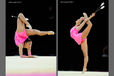 Mimi Cesar (Great Britain) competing with Clubs at the World Rhythmic Gymnastics Championships in Montpellier.