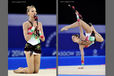 Themida Christodoulidou (Cyprus) competing with clubs during the Rhythmic Gymnastics competition at he 2014 Glasgow Commonwealth Games.