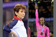 Donna Strauss watches as her gymnast Elizabeth Price (USA) wins the 2012 FIG World Cup in the Emirates Arena Glasgow December 8th