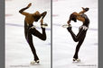 A double image of Tashe Smith Krup (Peterborough) performing a layback spin while competing at the 2009 British Figure Skating Championships in Sheffield November 23rd to 28th.
