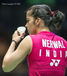 Saina Nehwal (India) about to serve during the 2016 All England Badminton Championships in Birmingham