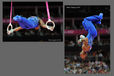 John Orozco (USA) competing on Rings during the team competition of the Gymnastics event at the 2012 London Olympic Games.