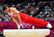 Louis Smith (Great Britain) during pommel horse routine in apparatus finals at the London 2012 Olympic Games.
