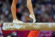 A generic image of the feet of a female gymnast on the Balance b.Beam during the team competition of the Gymnastics event at the 2012 London Olympic Games.