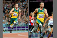Oscar Pistorius (South Africa) in action during the 200 metre T44 race at the London 2012 Paralympic Games.