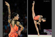 Neta Rivkin (Israel) competing with Clubs at the World Rhythmic Gymnastics Championships in Montpellier.