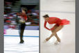 Two skaters in a spin